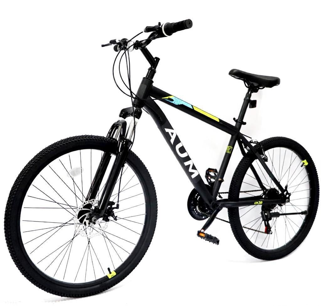 24 inch Wheel Mountain Bike, Mountain Bicycle Front Suspension Fork, Double Disc Brakes and Steel Frame, MTB Bicycle for Adult Men and Women