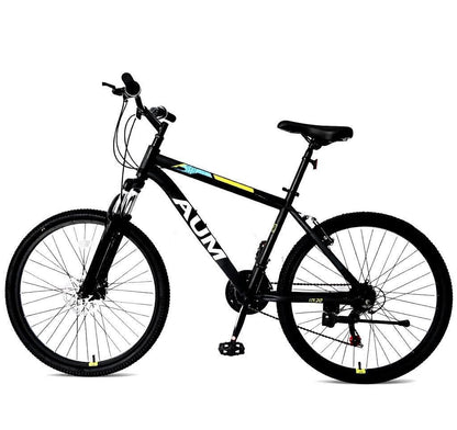 24 inch Wheel Mountain Bike, Mountain Bicycle Front Suspension Fork, Double Disc Brakes and Steel Frame, MTB Bicycle for Adult Men and Women