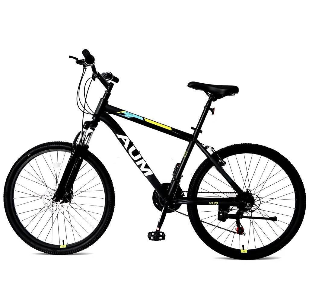 26 inch Wheel Mountain Bike, 24 Speed Mountain Bicycle Front Suspension Fork, Double Disc Brakes and Steel Frame, MTB Bicycle for Adult Men and Women