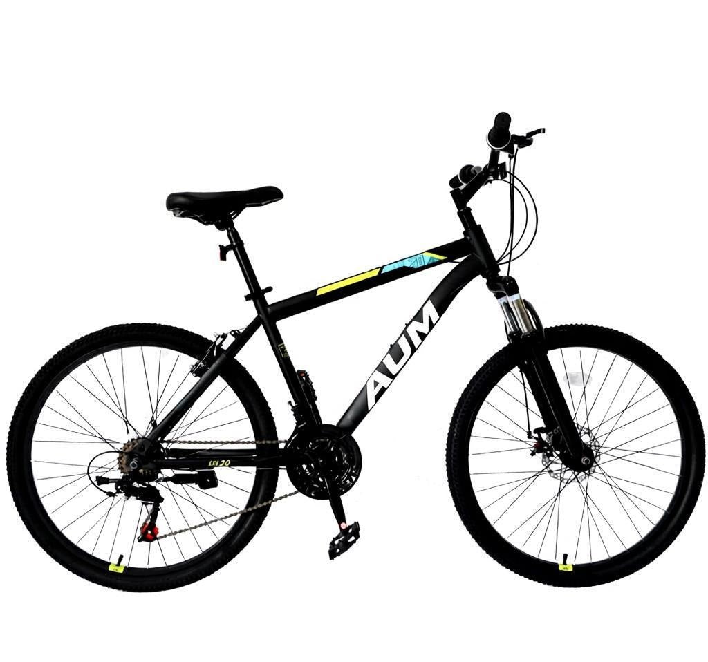 24 inch Wheel Mountain Bike, Mountain Bicycle Front Suspension Fork, Double Disc Brakes and Steel Frame, MTB Bicycle for Adult Men and Women