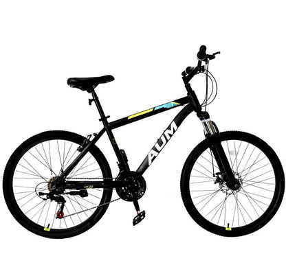 24 inch Wheel Mountain Bike, Mountain Bicycle Front Suspension Fork, Double Disc Brakes and Steel Frame, MTB Bicycle for Adult Men and Women