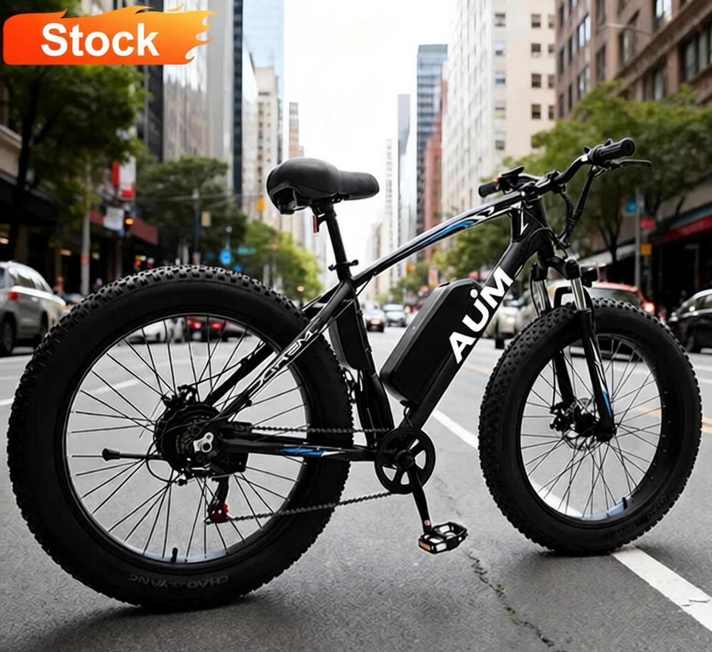24 Inch Fat Tire Mountain Bike for Men and Women, High Carbon Steel Frame Beach and Snow Wide Tire Adult Bicycle, 7-Speed and Dual-Disc Brake MTB