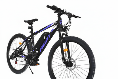 24 Inch Mountain Bike for Men and Women, High Carbon Steel Frame Beach and Snow Adult Bicycle, 21-Speed and Dual-Disc Brake MTB